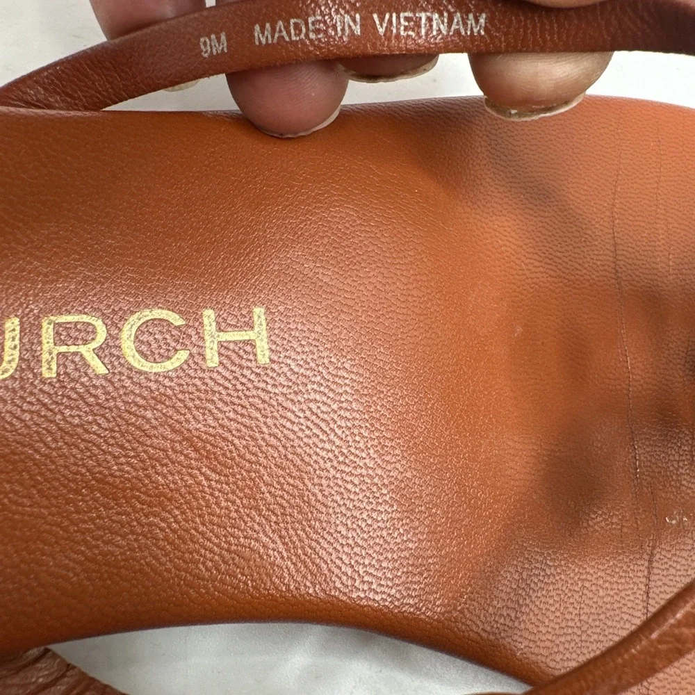 Tory Burch Miller Knotted Bourbon Miele Flat‎ Thong Sandals Vacay Sz 9